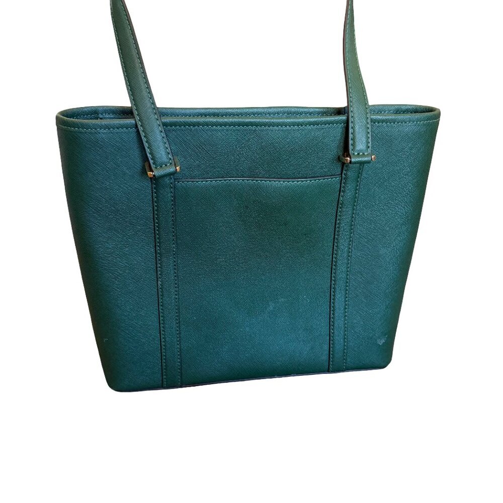 Michael Kors Sady Shoulder Bag Tote Purse Moss Green Gold+ Matching Wallet - Picture 5 of 11
